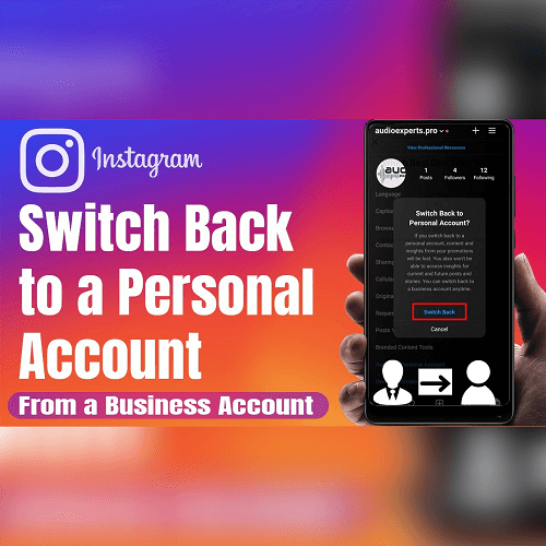 how to switch back to a personal account on instagram from creator account